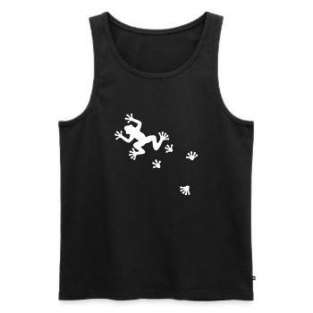 Marche de grenouille - Débardeur bio Premium Homme - noir - Devant - Michal (187cm)