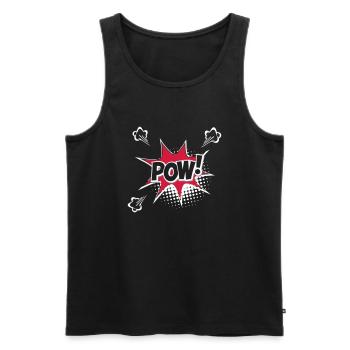 POP ART Design Kunst POW! T-Shirt 19050er 1960er - Männer Premium Bio Tank Top - Schwarz - Vorne - AI Model Male 178 light (178cm)
