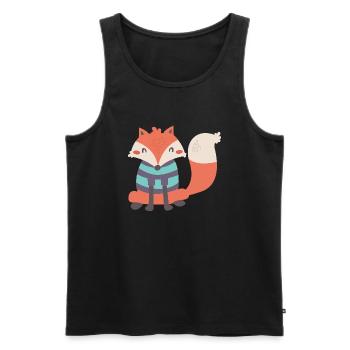 Sweet fox with Ringelpulli - Men's Premium Organic Tank Top - black - Front - AI Model Male 178 light (178cm)