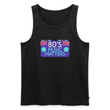 '80s music - Men's Premium Organic Tank Top - black - Front - AI Model Male 178 light (178cm)