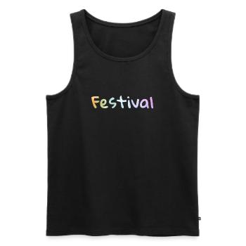 Festival Party Fun Hippie Summer colorful dj dancing - Men's Premium Organic Tank Top - black - Front - AI Model Male 178 light (178cm)