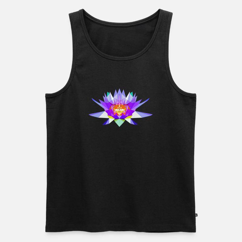 Lotus Blume Polygon - Männer Premium Bio Tank Top - Schwarz