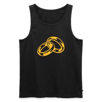 rings - Men's Premium Organic Tank Top - black - Front - Michal (187cm)