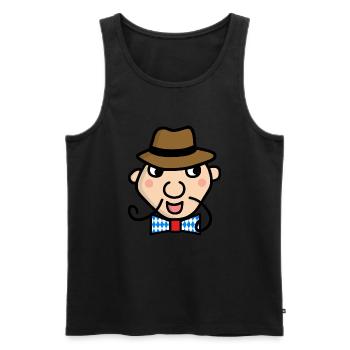 Bayer mit Fliege - Männer Premium Bio Tank Top - Schwarz - Vorne - AI Model Male 178 light (178cm)