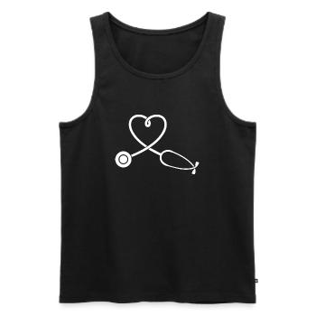 Infirmière Médecin Infirmière Hôpital - Débardeur bio Premium Homme - noir - Devant - Michal (187cm)