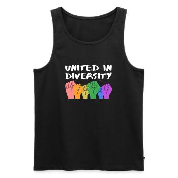 United in diversity Geschenk - Männer Premium Bio Tank Top - Schwarz - Vorne - AI Model Male 178 light (178cm)