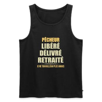 Fischer feiert Ruhestand mit Humor Geschenk - Männer Premium Bio Tank Top - Schwarz - Vorne - AI Model Male 178 light (178cm)