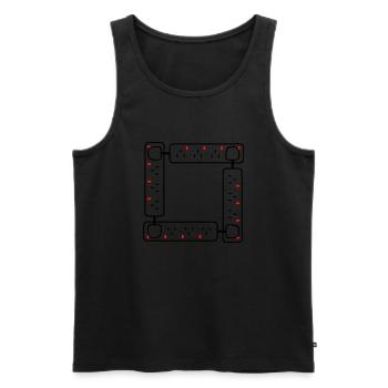 4way - Men's Premium Organic Tank Top - black - Front - AI Model Male 178 light (178cm)