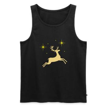 Rentier Weihnachten - Männer Premium Bio Tank Top - Schwarz - Vorne - Michal (187cm)