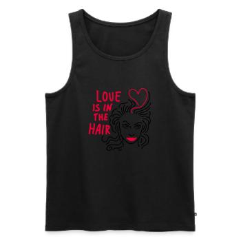 love hair - Men's Premium Organic Tank Top - black - Front - Michal (187cm)