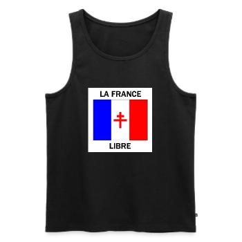 Kostenlose Frankreich - Männer Premium Bio Tank Top - Schwarz - Vorne - AI Model Male 178 light (178cm)