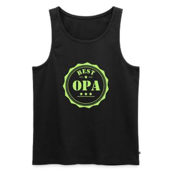 opa02 Best Opa ever - Männer Premium Bio Tank Top - Schwarz - Vorne - AI Model Male 178 light (178cm)