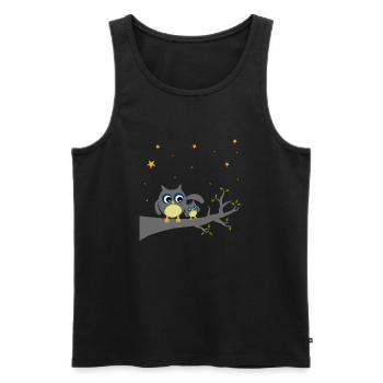 Eulen - Mama und Kind - Männer Premium Bio Tank Top - Schwarz - Vorne - AI Model Male 178 light (178cm)