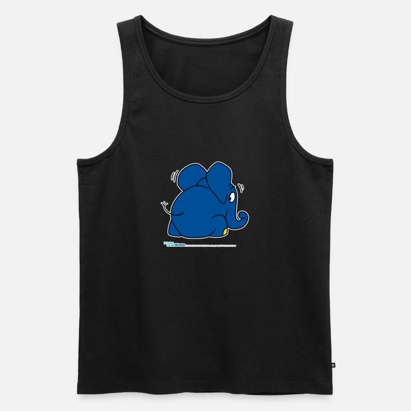 L’éléphant se cache - Débardeur bio Premium Homme - noir