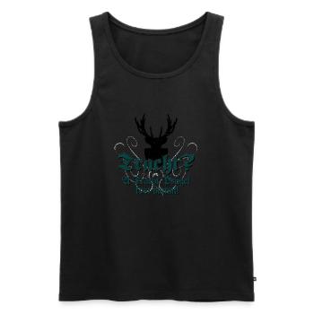 Tracht Prügel - schwarz petrol - Männer Premium Bio Tank Top - Schwarz - Vorne - AI Model Male 178 light (178cm)