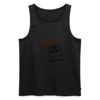 Confidential Top Secret - Débardeur bio Premium Homme - noir - Devant - AI Model Male 178 light (178cm)