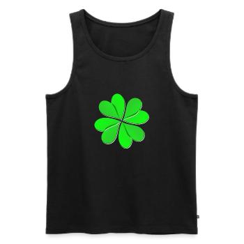 Kleeblatt - Männer Premium Bio Tank Top - Schwarz - Vorne - AI Model Male 178 light (178cm)