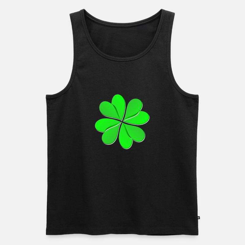 Kleeblatt - Männer Premium Bio Tank Top - Schwarz