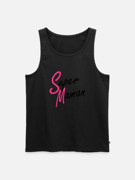 Super Maman - Men's Premium Organic Tank Top - black