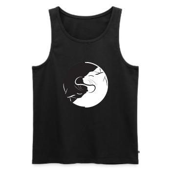 Yin Yang Katze - Männer Premium Bio Tank Top - Schwarz - Vorne - Michal (187cm)