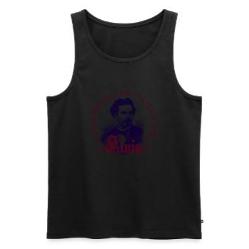 Unterwegs im Namen des Kinis - d-blau/d-rot - Männer Premium Bio Tank Top - Schwarz - Vorne - Michal (187cm)