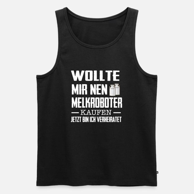 Melkroboter - Männer Premium Bio Tank Top - Schwarz