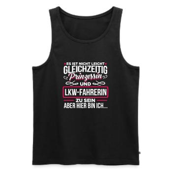 LKW-FAHRERIN - Prinzessin - Männer Premium Bio Tank Top - Schwarz - Vorne - Michal (187cm)