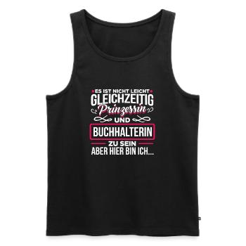 BUCHHALTERIN - Prinzessin - Männer Premium Bio Tank Top - Schwarz - Vorne - Michal (187cm)