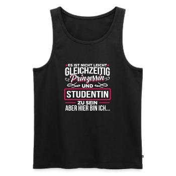 STUDENTIN - Prinzessin - Männer Premium Bio Tank Top - Schwarz - Vorne - Michal (187cm)