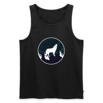 WOLF mountain gift - Men's Premium Organic Tank Top - black - Front - Michal (187cm)
