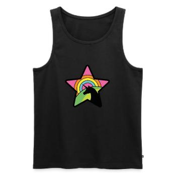 Einhorn Stern - Männer Premium Bio Tank Top - Schwarz - Vorne - Michal (187cm)