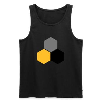 Wabe 5 - Männer Premium Bio Tank Top - Schwarz - Vorne - AI Model Male 178 light (178cm)