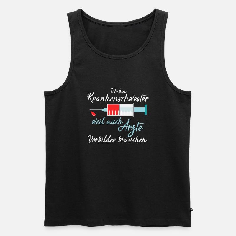 Krankenschwester weil Ärzte Vorbilder brauchen ! - Männer Premium Bio Tank Top - Schwarz