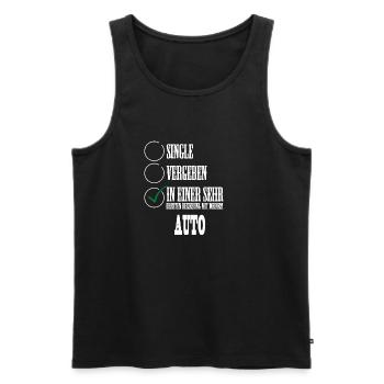 In einer Beziehung mit meinem Auto! - Männer Premium Bio Tank Top - Schwarz - Vorne - Michal (187cm)