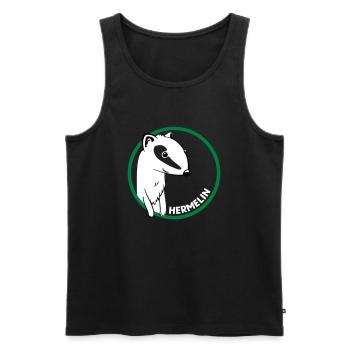 Hermelin - Männer Premium Bio Tank Top - Schwarz - Vorne - AI Model Male 178 light (178cm)