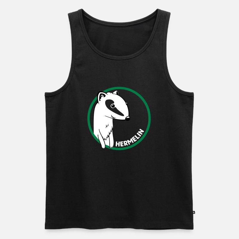 Hermelin - Männer Premium Bio Tank Top - Schwarz
