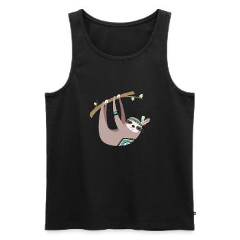 tribal sloth - Men's Premium Organic Tank Top - black - Front - Michal (187cm)