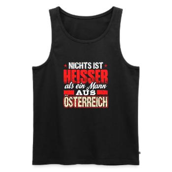 ÖSTERREICH - heiss - Männer Premium Bio Tank Top - Schwarz - Vorne - Michal (187cm)