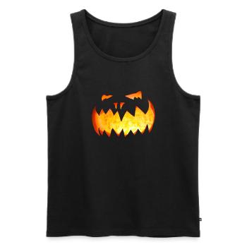 Halloween Pumpkin - Men's Premium Organic Tank Top - black - Front - Michal (187cm)