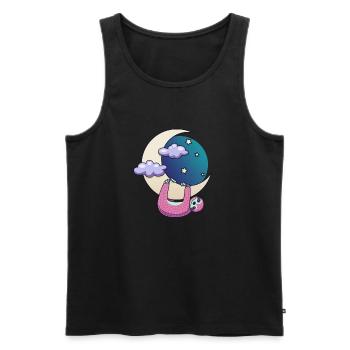 moon sloth - Männer Premium Bio Tank Top - Schwarz - Vorne - AI Model Male 178 light (178cm)