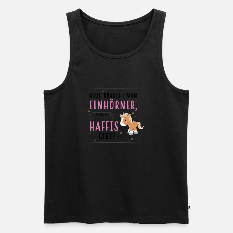 Wozu Einhörner Haflinger - Männer Premium Bio Tank Top - Schwarz