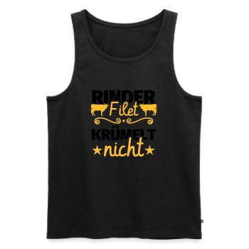 Rinderfilet krümelt nicht Fleisch Grillen Geschenk - Männer Premium Bio Tank Top - Schwarz - Vorne - Michal (187cm)