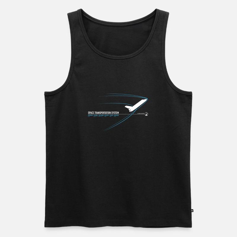 Space Shuttle (blauer Druck) - Männer Premium Bio Tank Top - Schwarz