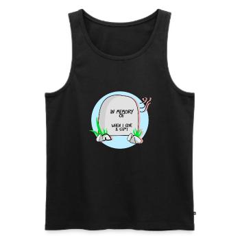in memory of when i give a sh * t - Men's Premium Organic Tank Top - black - Front - AI Model Male 178 light (178cm)