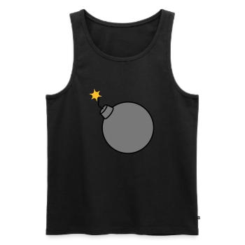 brennt angezuendet rund kugel kreis text stangen b - Männer Premium Bio Tank Top - Schwarz - Vorne - AI Model Male 178 light (178cm)