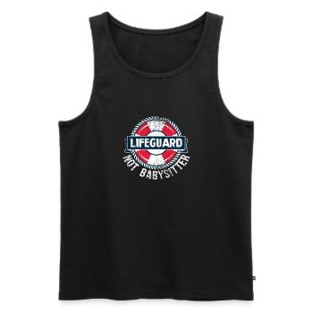Rettungsschwimmer Bademeister Lifeguard Geschenk - Männer Premium Bio Tank Top - Schwarz - Vorne - Michal (187cm)