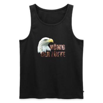 Adler, Federn, König der Lüfte - Männer Premium Bio Tank Top - Schwarz - Vorne - AI Model Male 178 light (178cm)