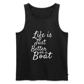Boot Yacht Segeln - Männer Premium Bio Tank Top - Schwarz - Vorne - AI Model Male 178 light (178cm)