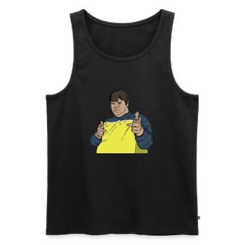 Fat man - Men's Premium Organic Tank Top - black - Front - AI Model Male 178 light (178cm)
