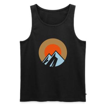 Berge und Sonne - Männer Premium Bio Tank Top - Schwarz - Vorne - Michal (187cm)